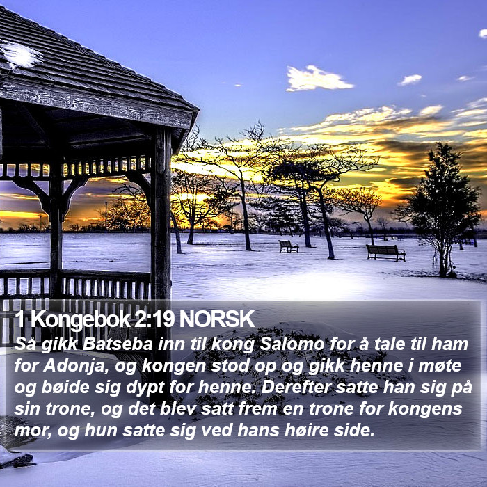 1 Kongebok 2:19 NORSK Bible Study