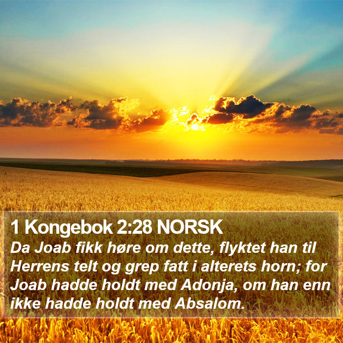 1 Kongebok 2:28 NORSK Bible Study