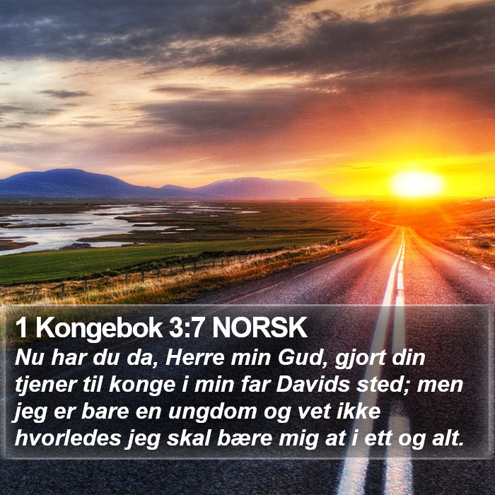 1 Kongebok 3:7 NORSK Bible Study