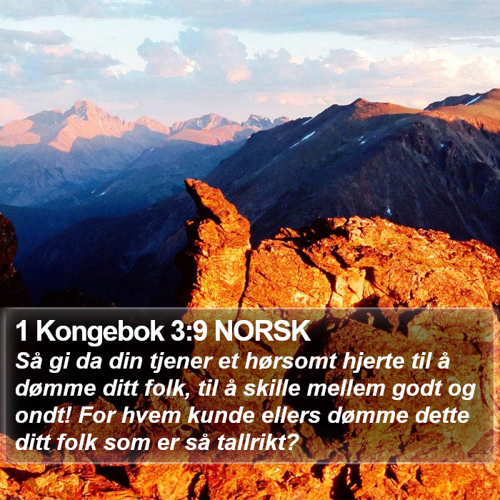 1 Kongebok 3:9 NORSK Bible Study