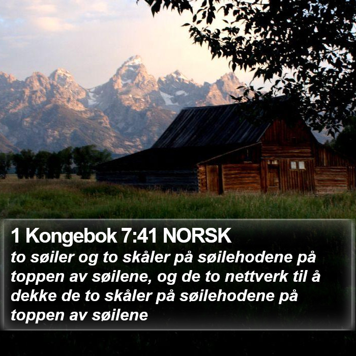 1 Kongebok 7:41 NORSK Bible Study