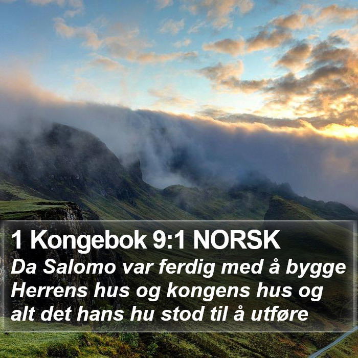 1 Kongebok 9:1 NORSK Bible Study