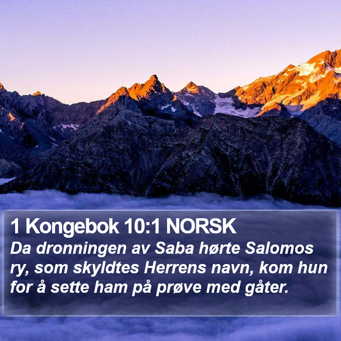 1 Kongebok 10:1 NORSK Bible Study