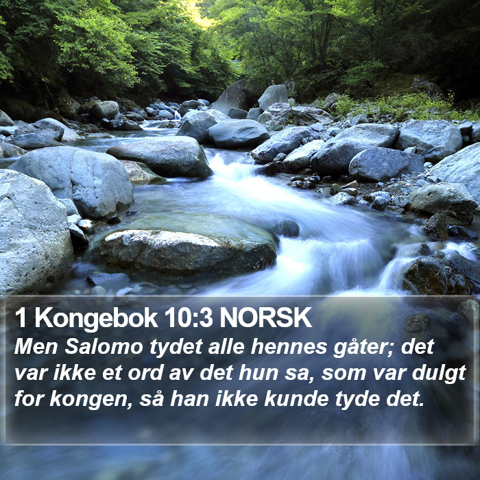 1 Kongebok 10:3 NORSK Bible Study