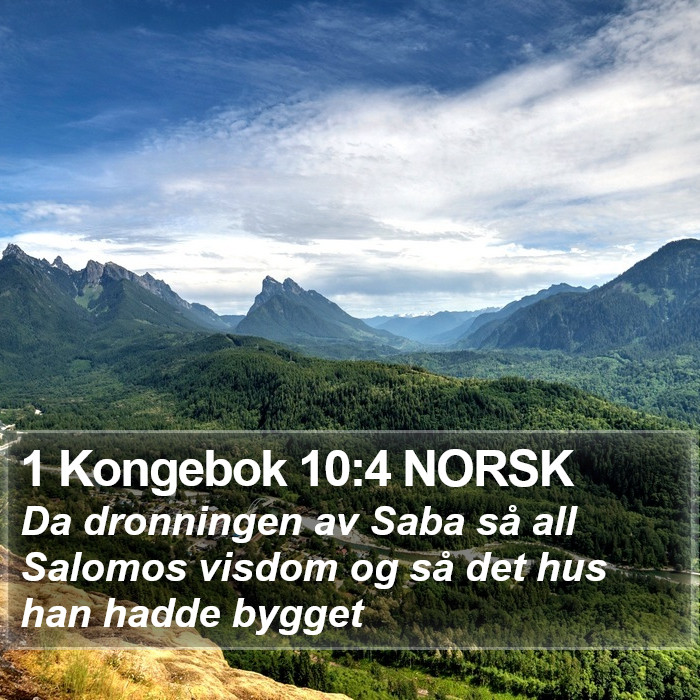 1 Kongebok 10:4 NORSK Bible Study