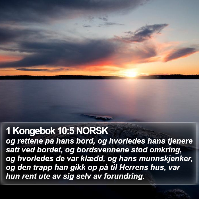 1 Kongebok 10:5 NORSK Bible Study