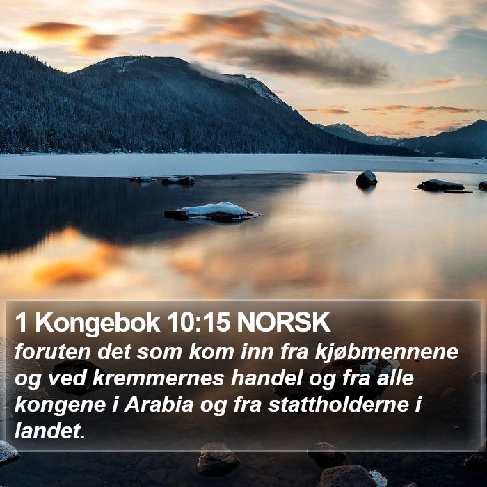 1 Kongebok 10:15 NORSK Bible Study