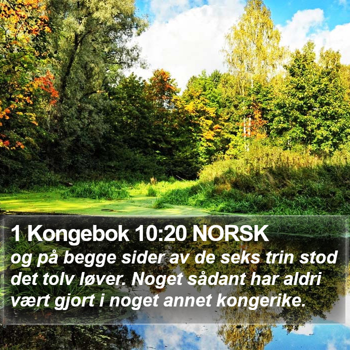 1 Kongebok 10:20 NORSK Bible Study