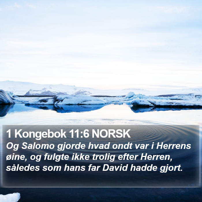 1 Kongebok 11:6 NORSK Bible Study