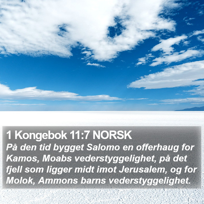 1 Kongebok 11:7 NORSK Bible Study