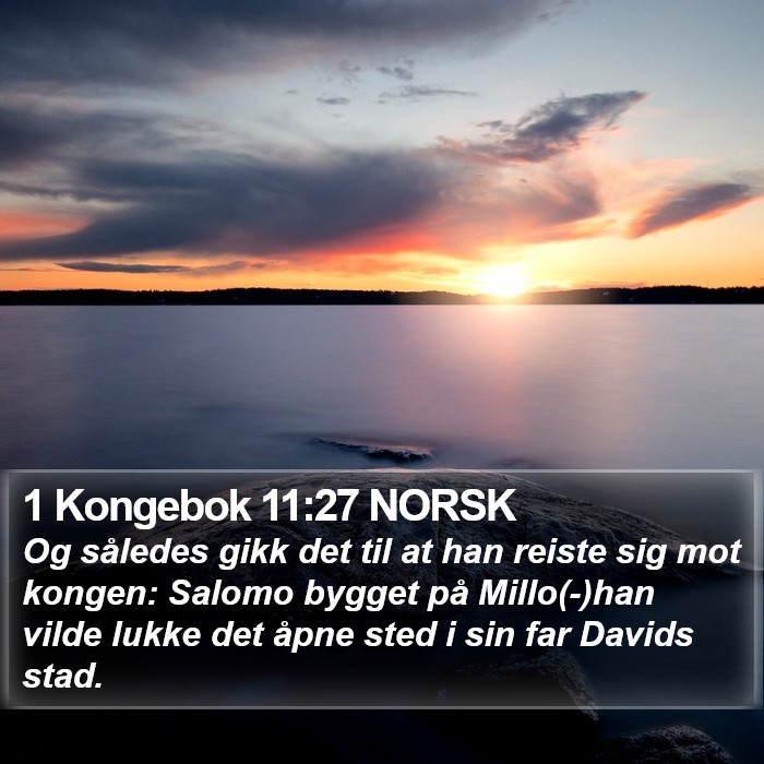 1 Kongebok 11:27 NORSK Bible Study