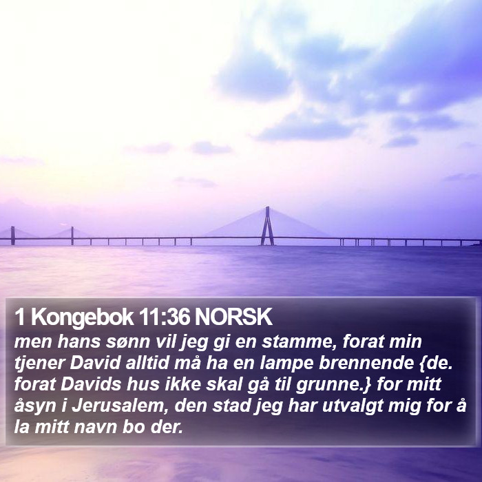 1 Kongebok 11:36 NORSK Bible Study