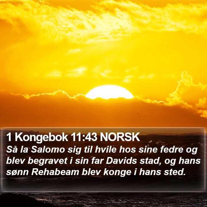 1 Kongebok 11:43 NORSK Bible Study