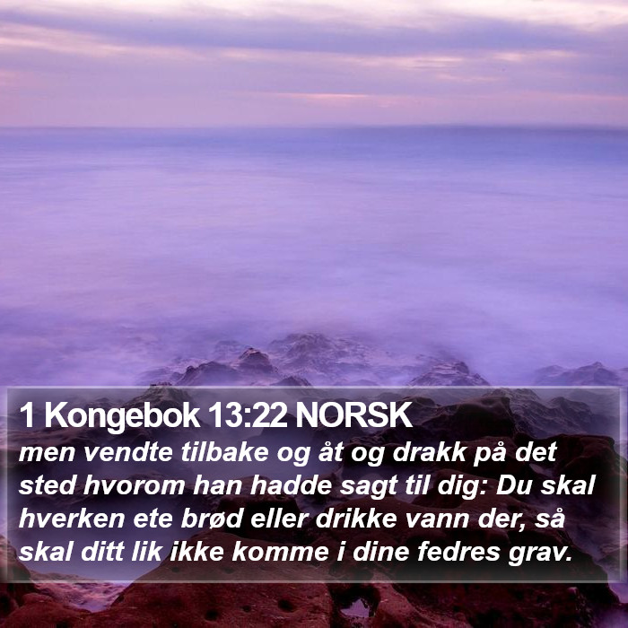 1 Kongebok 13:22 NORSK Bible Study