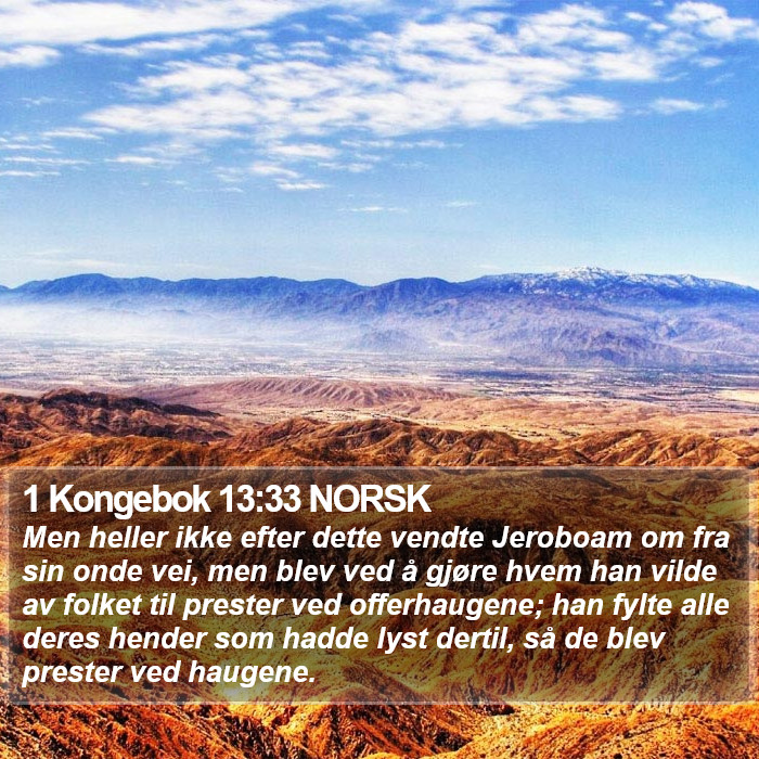 1 Kongebok 13:33 NORSK Bible Study