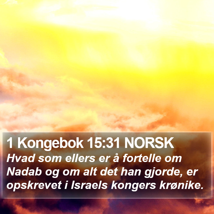 1 Kongebok 15:31 NORSK Bible Study