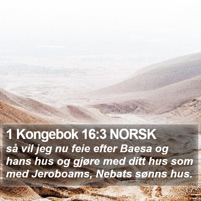 1 Kongebok 16:3 NORSK Bible Study