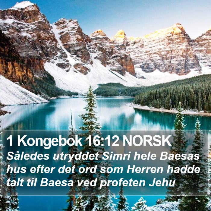 1 Kongebok 16:12 NORSK Bible Study