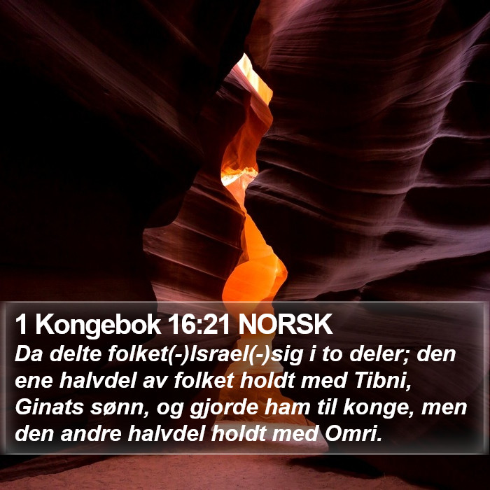 1 Kongebok 16:21 NORSK Bible Study