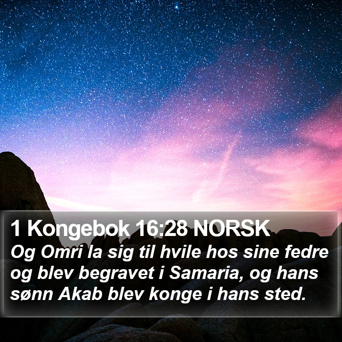 1 Kongebok 16:28 NORSK Bible Study