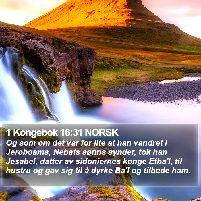 1 Kongebok 16:31 NORSK Bible Study