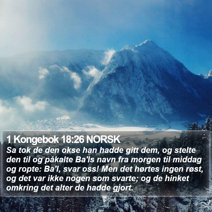 1 Kongebok 18:26 NORSK Bible Study