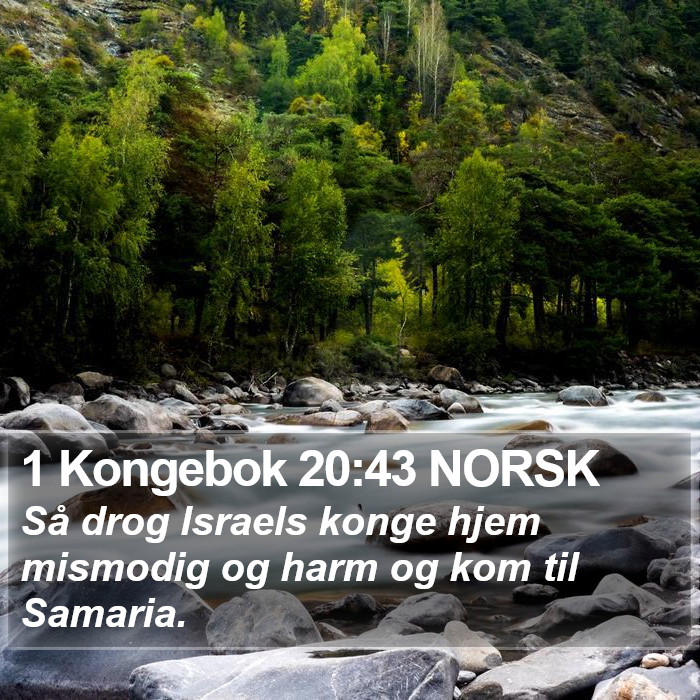 1 Kongebok 20:43 NORSK Bible Study