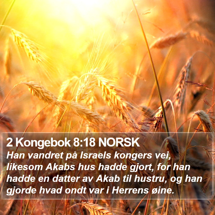 2 Kongebok 8:18 NORSK Bible Study