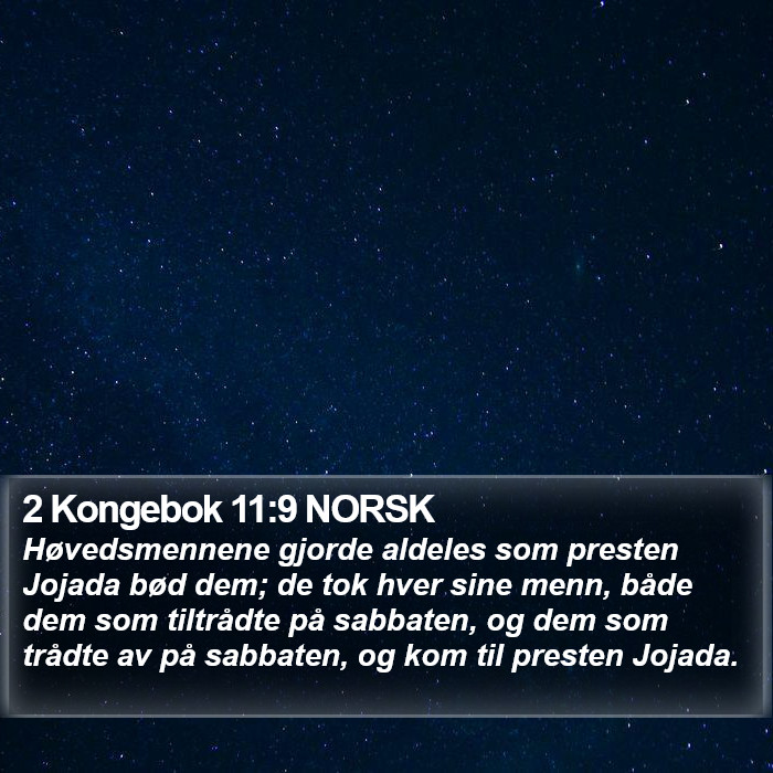 2 Kongebok 11:9 NORSK Bible Study