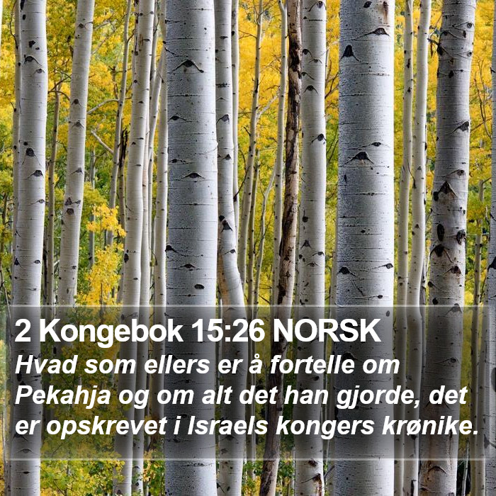 2 Kongebok 15:26 NORSK Bible Study