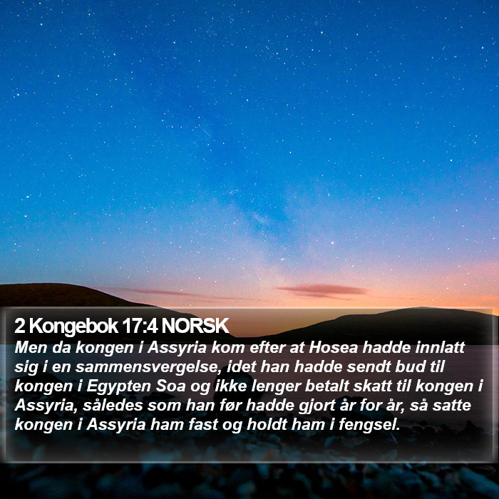 2 Kongebok 17:4 NORSK Bible Study