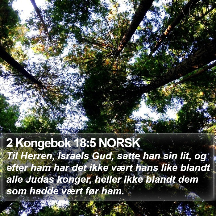 2 Kongebok 18:5 NORSK Bible Study