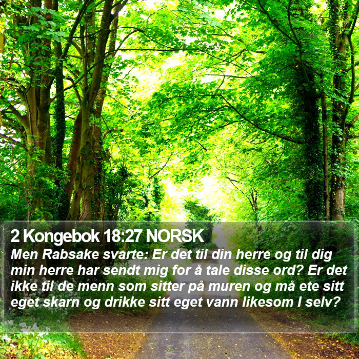 2 Kongebok 18:27 NORSK Bible Study