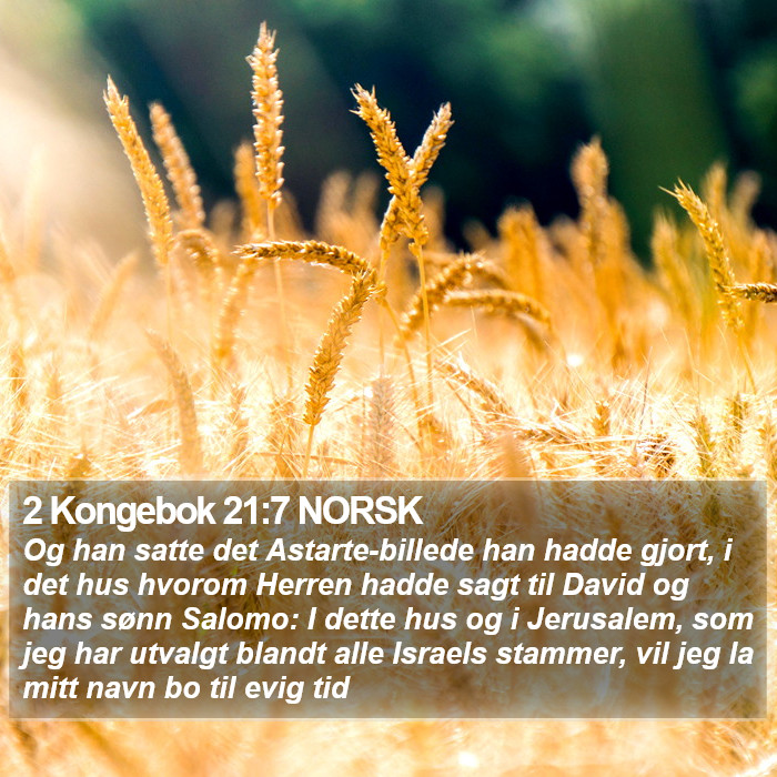 2 Kongebok 21:7 NORSK Bible Study