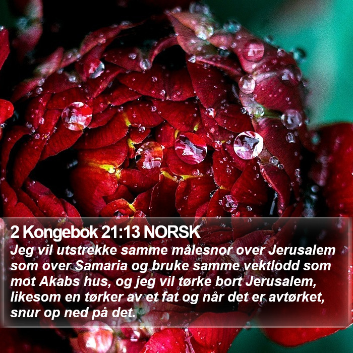 2 Kongebok 21:13 NORSK Bible Study