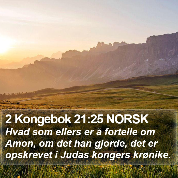 2 Kongebok 21:25 NORSK Bible Study