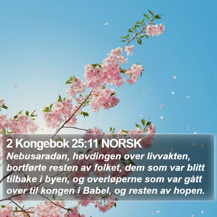 2 Kongebok 25:11 NORSK Bible Study