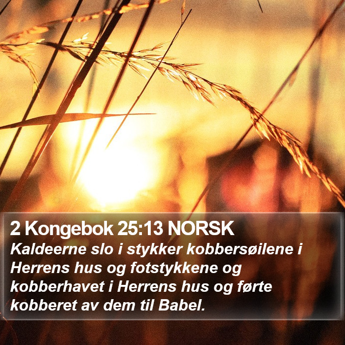 2 Kongebok 25:13 NORSK Bible Study