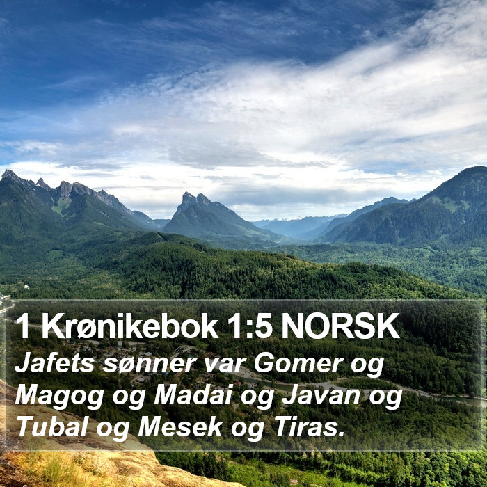 1 Krønikebok 1:5 NORSK Bible Study