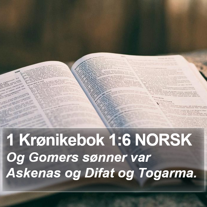 1 Krønikebok 1:6 NORSK Bible Study