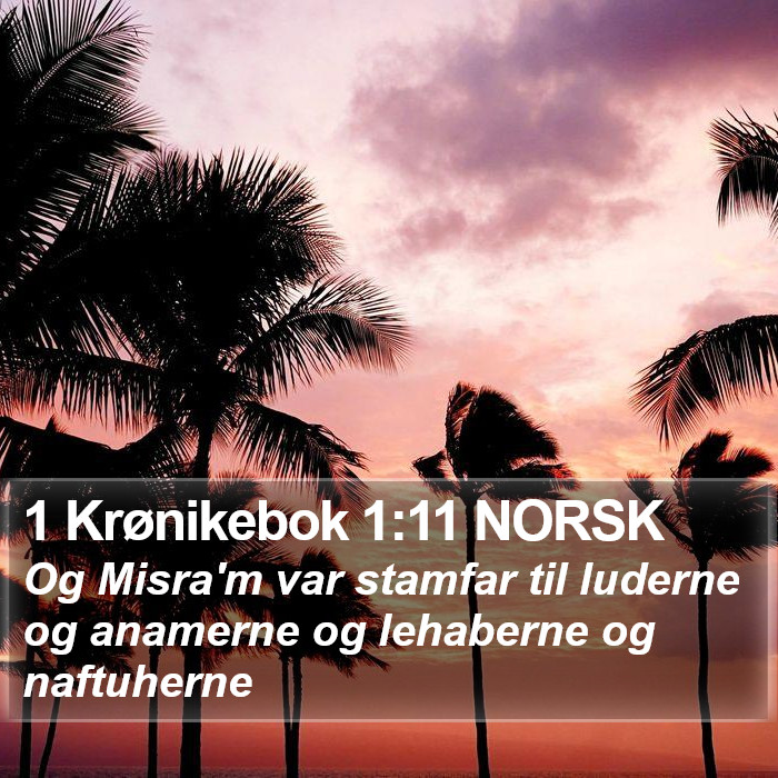 1 Krønikebok 1:11 NORSK Bible Study