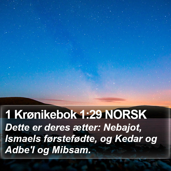 1 Krønikebok 1:29 NORSK Bible Study