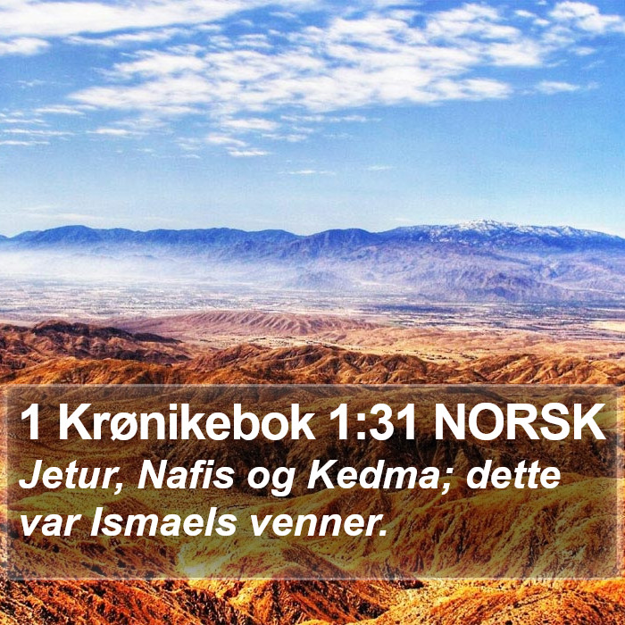 1 Krønikebok 1:31 NORSK Bible Study