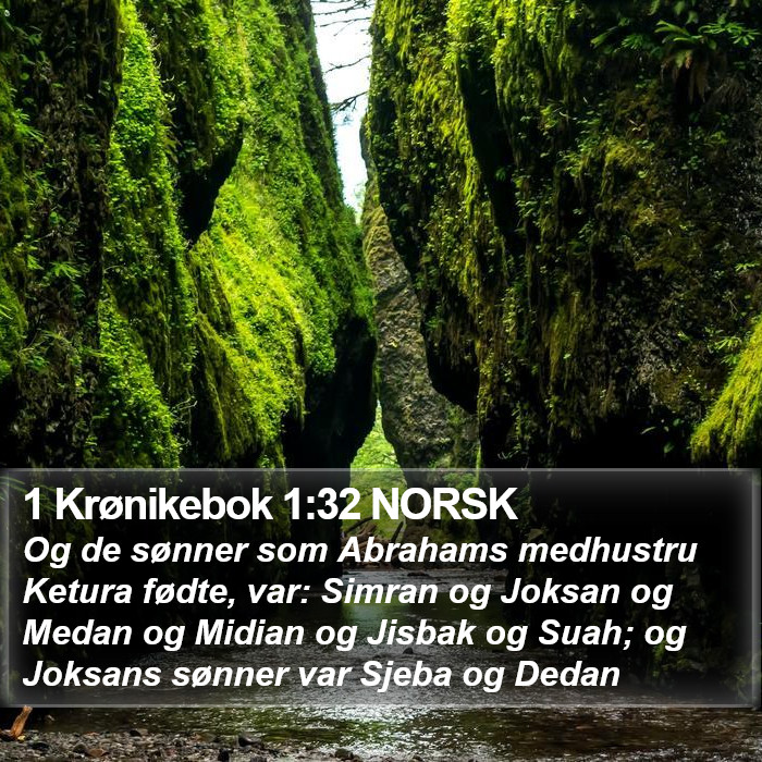 1 Krønikebok 1:32 NORSK Bible Study