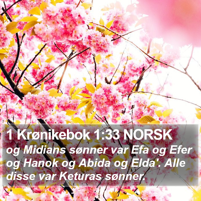 1 Krønikebok 1:33 NORSK Bible Study