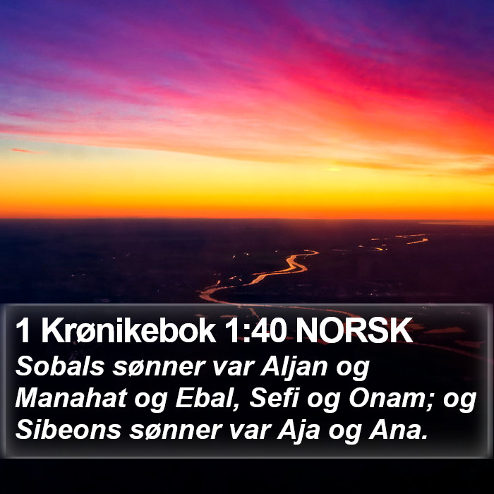 1 Krønikebok 1:40 NORSK Bible Study