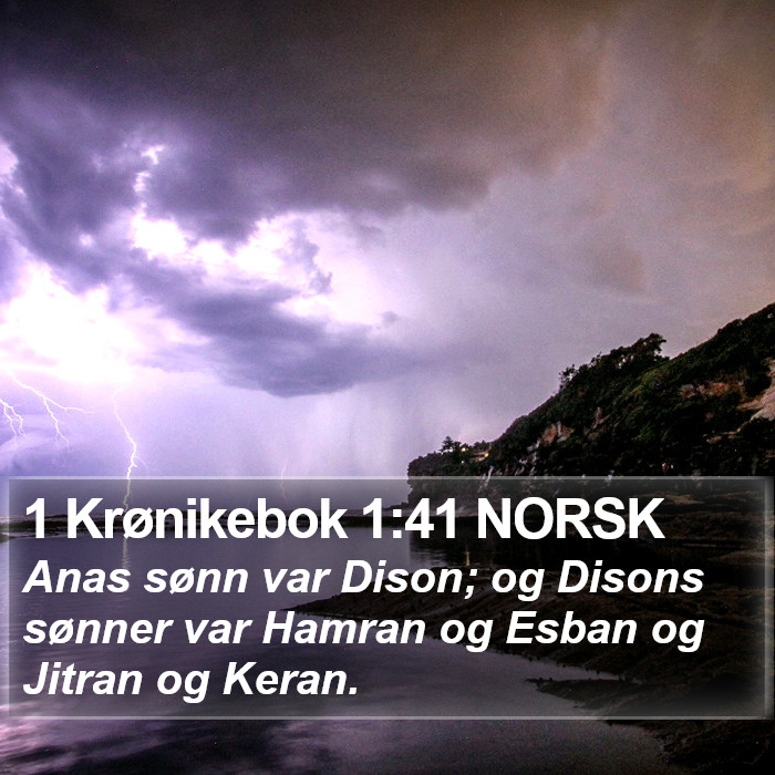 1 Krønikebok 1:41 NORSK Bible Study