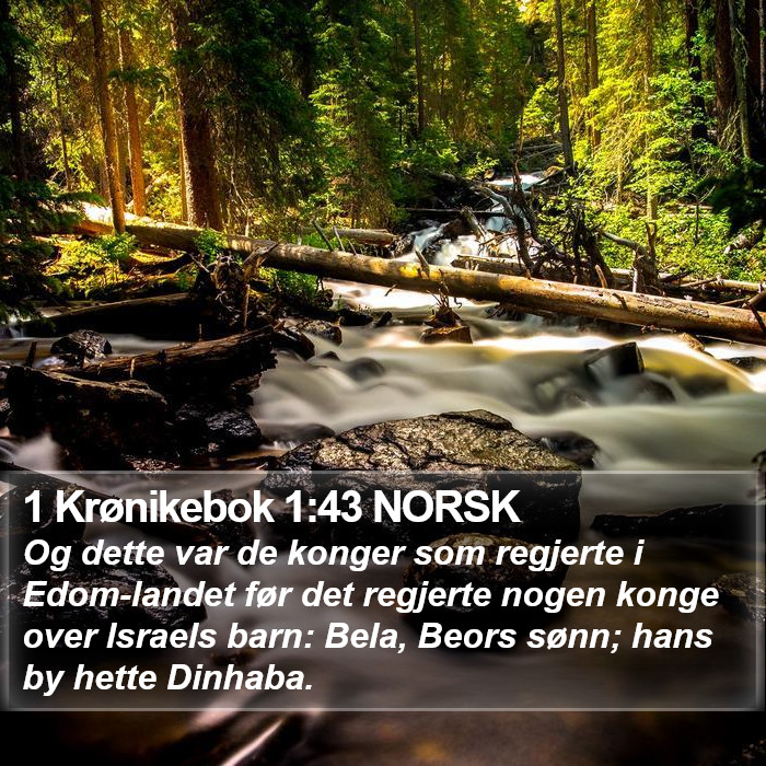 1 Krønikebok 1:43 NORSK Bible Study