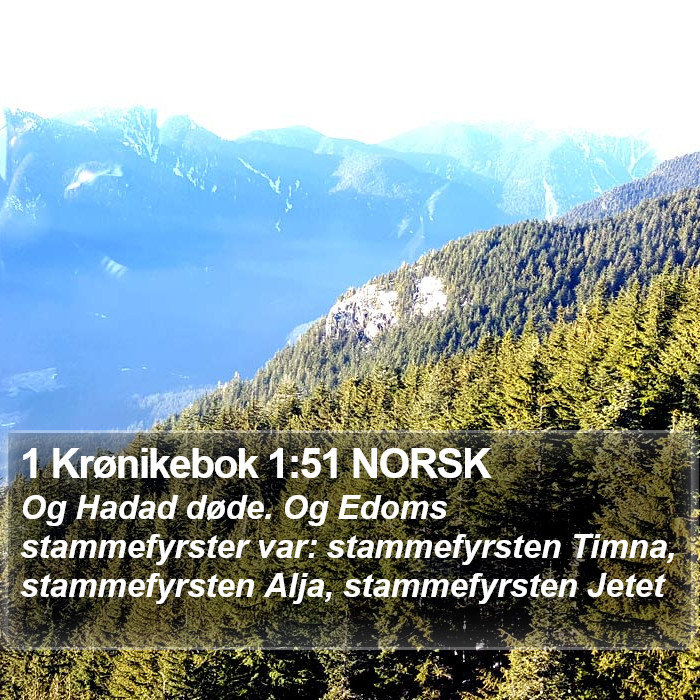 1 Krønikebok 1:51 NORSK Bible Study