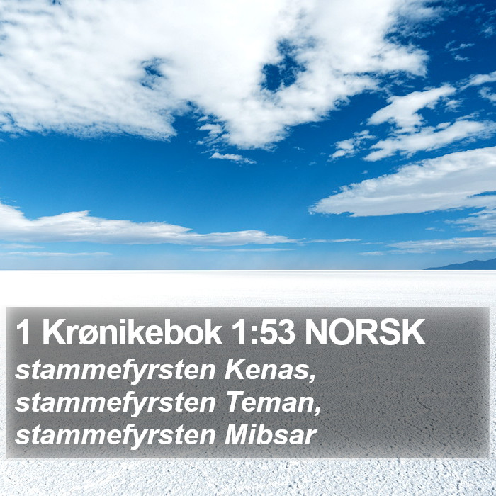 1 Krønikebok 1:53 NORSK Bible Study